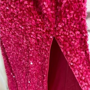 Hot pink sequence dress